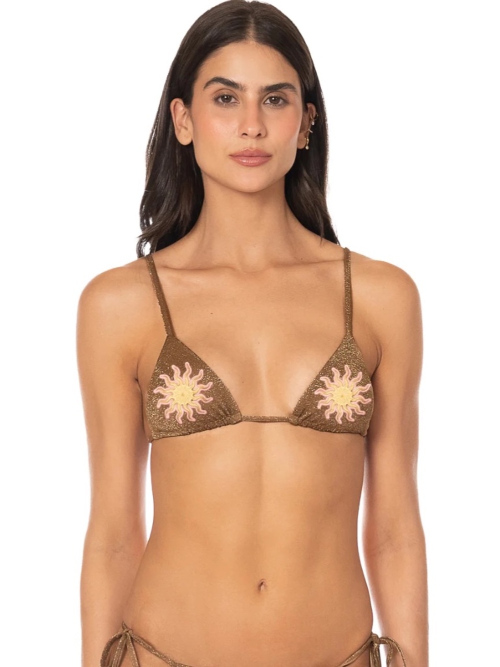 Maaji Marigold Shine Zen Sliding Triangle Bikini Top Medium NWT
